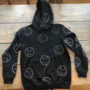 RETROVERT  Black Smiley Hoodie - Size Small - NEW